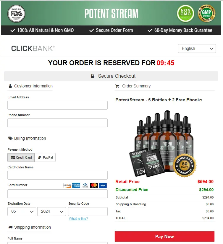 potentstream order page